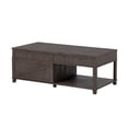 thumbnail image 5 of Harper & Bright Designs Rustic Lift Top Coffee Table with Storage, Rectangle Center Table with Hidden Compartment and Open Shelf, Large Coffee Table with Adjustable Desktop, Antique Brown, 5 of 10