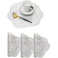 thumbnail image 1 of Ensemble de 4 Napperons en PVC Lavables Antidérapants Résistants à la Chaleur Roses Argent, 1 of 7