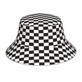 thumbnail image 1 of Balery Black and White Checkerboard Sombreros para el sol para hombre y mujer, sombrero de pescador con UPF 50+, 1 of 6