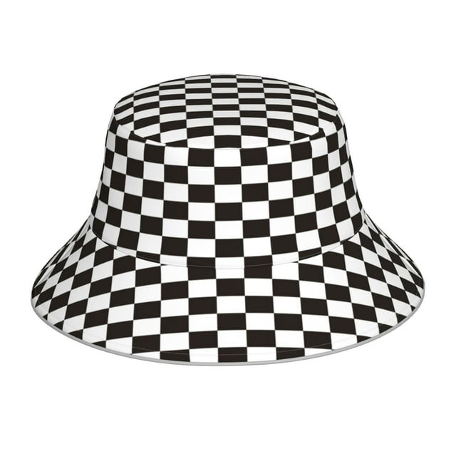 Balery Black and White Checkerboard Sombreros para el sol para hombre y mujer, sombrero de pescador con UPF 50+