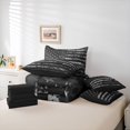 thumbnail image 6 of Manfei Camouflage Us Flag 7pcs Queen Bedding,Geometric Stripes Bedding Comforter Set Queen,Gray,Black Reversible, 6 of 7