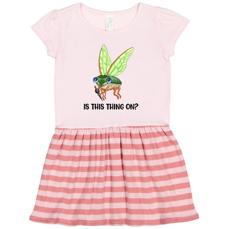 

Inktastic Is This Thing On Cute Cicada with Microphone Gift Toddler Girl Dress