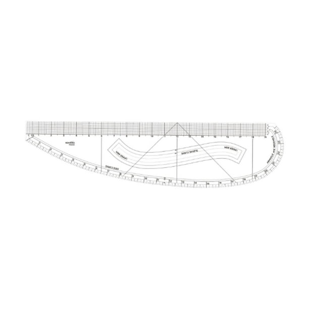 Regla de costura Regla de curva francesa Diseño de moda de sastre Patronaje en pulgadas Grande 48.62 cm