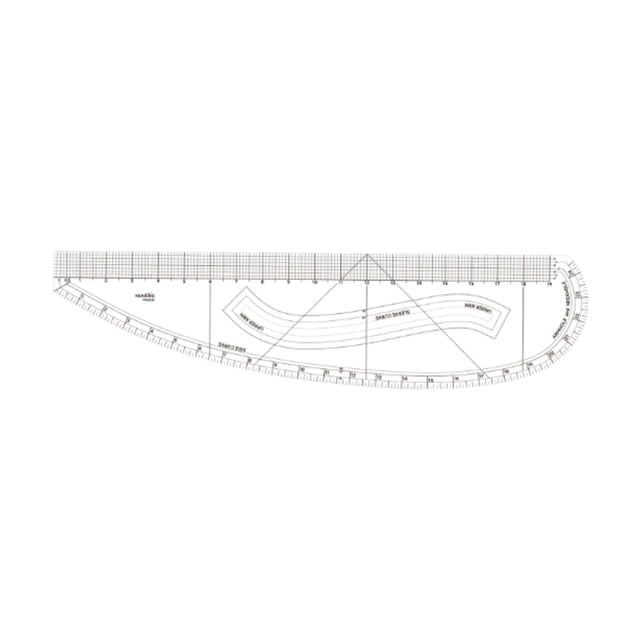 KLKCMS French Curve Pattern Ruler Clear Metric Sewing Ruler for Beginners Designers 48.62cm