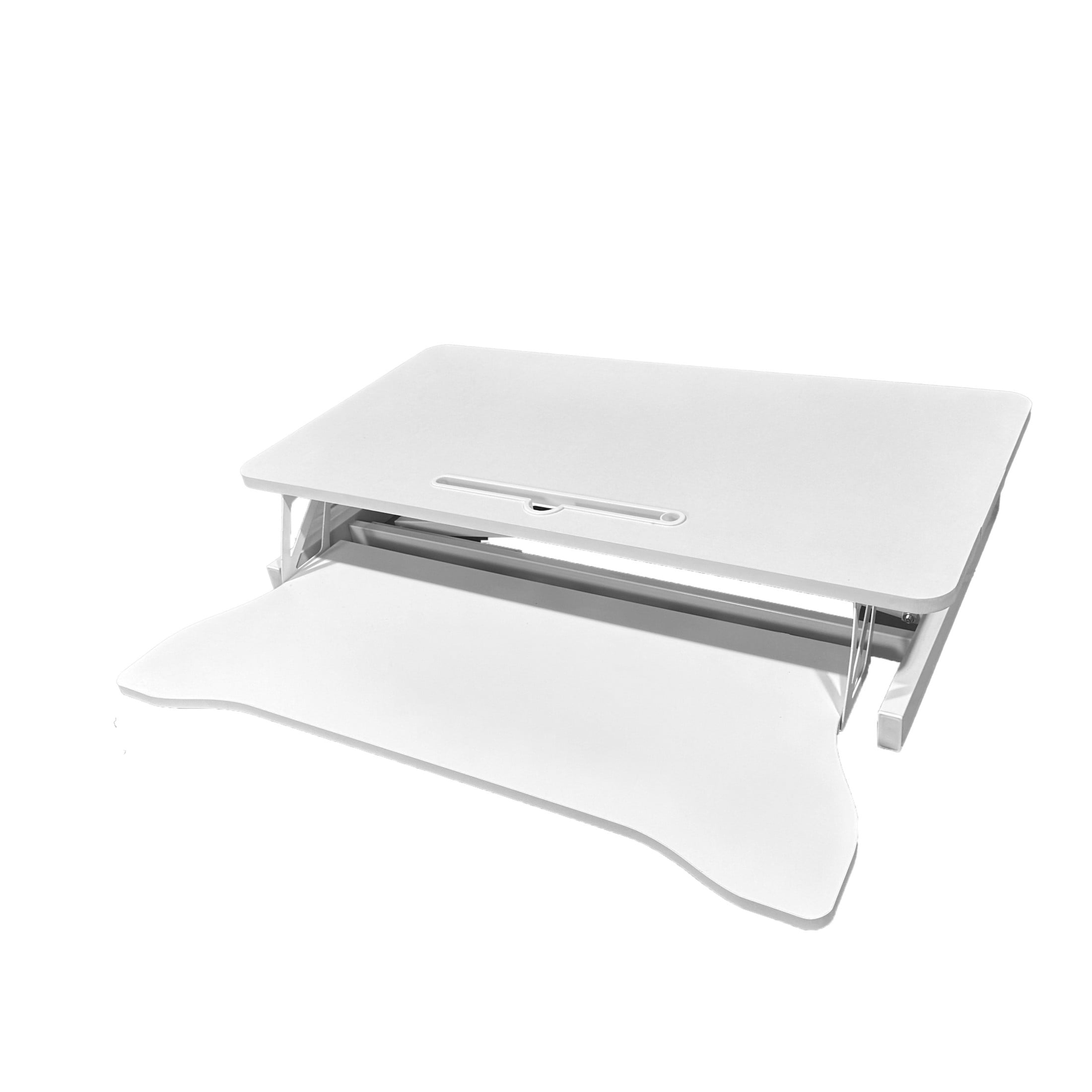 GDF Studio 32" Standing Desk Converter, Height Adjustable Sit-to-Stand Riser for Dual Monitors and Laptops, White