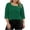 Army Green-34, variant on Women's Plus Size 3/4 Sleeve Tops, Asymmetrical Neck T-Shirt with Decorative Buttons, Sizes L-5X