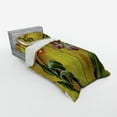 thumbnail image 3 of Ambesonne Romantic Bedding Set 4 Pcs, Retro Flower Painting, Queen, Pink Yellow Green, 3 of 3