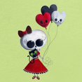 thumbnail image 2 of CafePress - Cute Skeleton Girl With Spooky Balloons Long Sleev - Long Sleeve Infant T-Shirt, 2 of 2