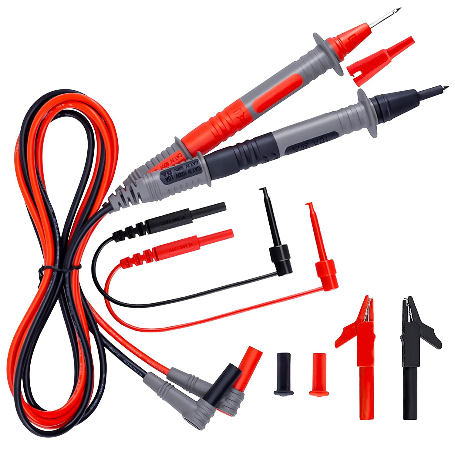 Test Leads for Multimeter Meter Power Clips alligator High Current Soft cable 