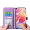thumbnail image 2 of Funda Tipo Billetera para Xiaomi Redmi Note 14 4G Carcasa Abatible con Porta Tarjetas, Bolsillo para Efectivo, Soporte Ajustable, Cierre Magnético y Correa de Muñeca Morado, 2 of 6
