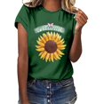 thumbnail image 1 of Pntutb Mujer Daisy Impresión Manga Corta Cuello Redondo Moda Casual Camiseta tops Pntutb Pntutb-7088, 1 of 3