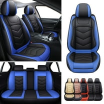 FANOTEK CX-5 Black Blue, Pu Leather, Anti-Slip, Front Rear Seat Covers, 5 Pieces