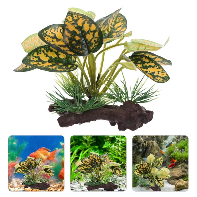 unbranded 2Ud Artificales Plásticas Decorativas Para Acuario De Durabilidad Color Variado