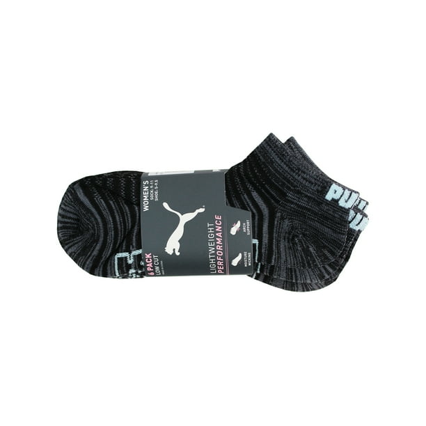 PUMA Puma Womens 6 Pack Low Cut Lightweight Performance Socks Size 9