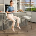 thumbnail image 7 of Solfway 26" Counter Bar Stools, Metal Frame Bar Chairs with Lumbar Support, Modern Counter Height Stools with Footrest, White (Set of 4), 7 of 7