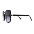 thumbnail image 3 of Womens Slick Rimless 90s Fashion Butterfly Plastic Sunglasses Black Smoke, 3 of 4