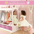 thumbnail image 4 of White Kids Dress Up Storage with Mirror & Drawer Pretend Closet Armoire Wardrobe Bedroom Girls Gifts, 4 of 14
