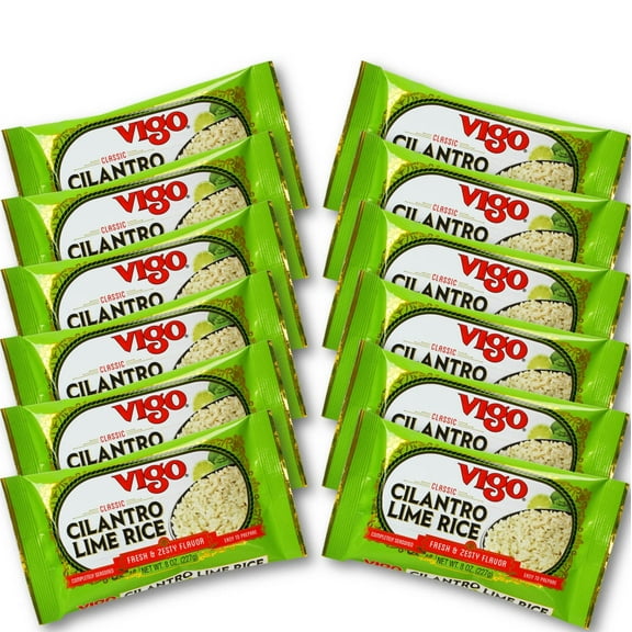 Vigo Authentic Cilantro Lime Rice, Fresh & Zesty Low Fat, 8oz (Cilantro Lime, 8 Ounce (Pack of 12))