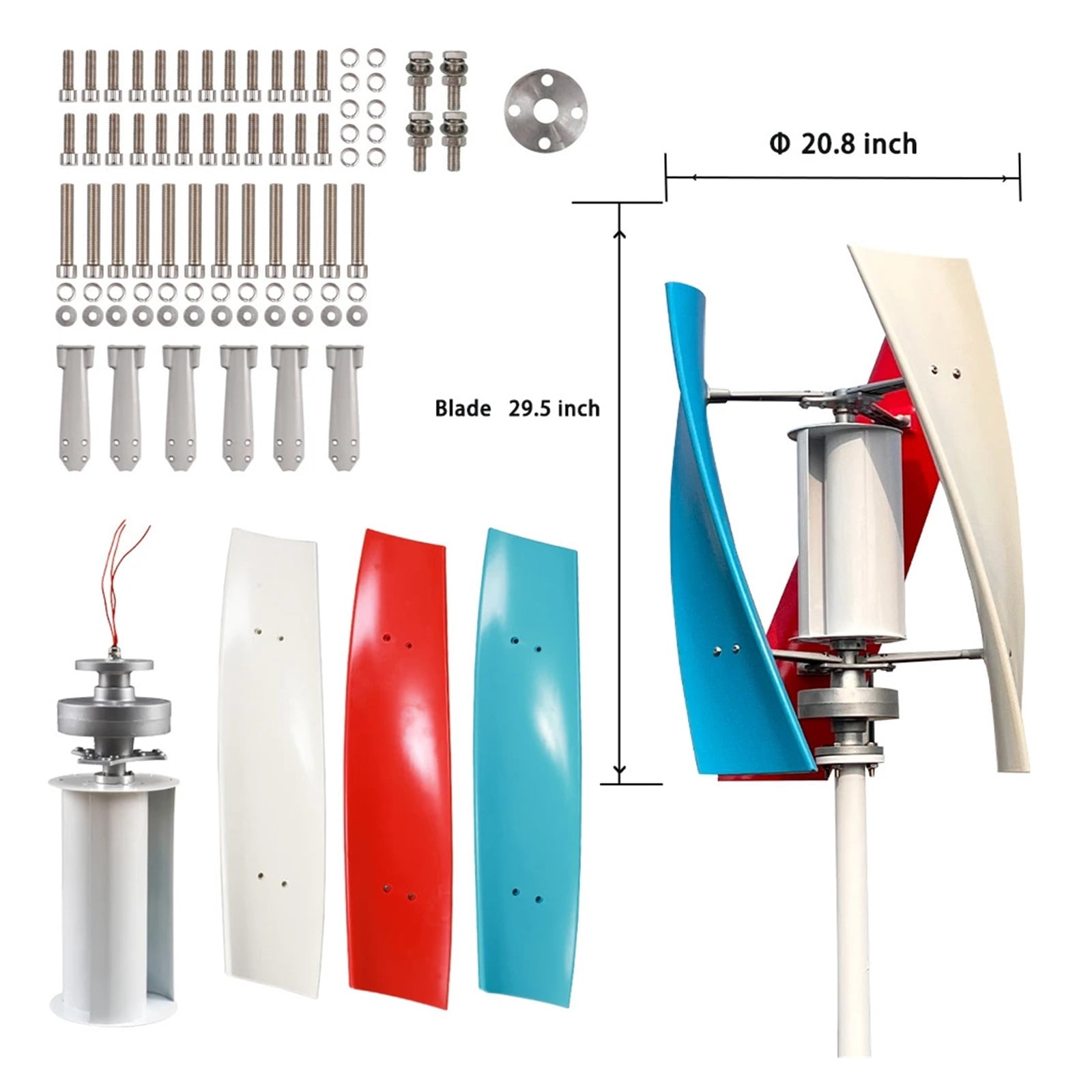 Free Energy Windmill 12v 24v 48v Turbine 2kw 2000w 3 Blades Vertical Axis Permanent Maglev Generator ,High Power