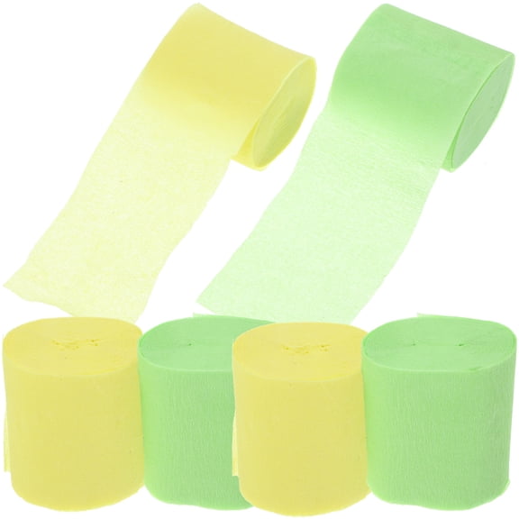 Raindrops Hanging Streamers 6 Rolls Paper Decorations for Ceiling and Photo Backdrop in Yellow and Green Assorted Colors