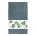 thumbnail image 3 of Authentic Hotel and Spa  Turkish Cotton Palm Fronds Embroidered Teal Blue 4-piece Towel Set, 3 of 5