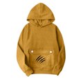 thumbnail image 6 of WHLBF Womens Tops Long Sleeve Pocket Hooded Printed Sweatshirt,Sweatshirts for Women Yellow L, 6 of 6