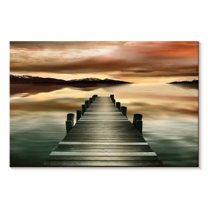 Elephant Stock Sunset Jetty Wall Art - Horizontal Canvas Wall Art - Living Room Wall Decor - Nautical Canvas - Brown And Beige Decor By Danita Delimont - 36" x 24"