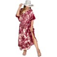 thumbnail image 6 of HAPPY BAY Women's Summer Batik Caftan Loungewear House Dashiki Dress V Neck Kaftan Nightshirts for Women Sleepwear 2X-3X Maroon, Turtle, 6 of 6