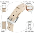 thumbnail image 4 of Slim PU Leather Band Compatible for Apple Watch 41mm 40mm 38mm, Glitter Diamond Chain PU Leather Strap with Bling Zinc Alloy Bracelet for iWatch Band Series 9 8 7 6 5 4 SE 3 2 1, Apricot, 4 of 6