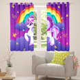 thumbnail image 3 of Manfei Cute Unicorn Black Out Curtains,Rainbow Stars Pattern Curtains Pack of 2 (42x63 Each),Gold Starry Night Bedroom Curtains For Girls Kids,Breathable Home Decor, 3 of 6