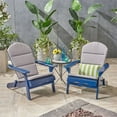 thumbnail image 3 of Ariel Outdoor Acacia Wood Folding Adirondack Chairs with Cushions (Set of 2), Navy Blue and Gray, 3 of 13