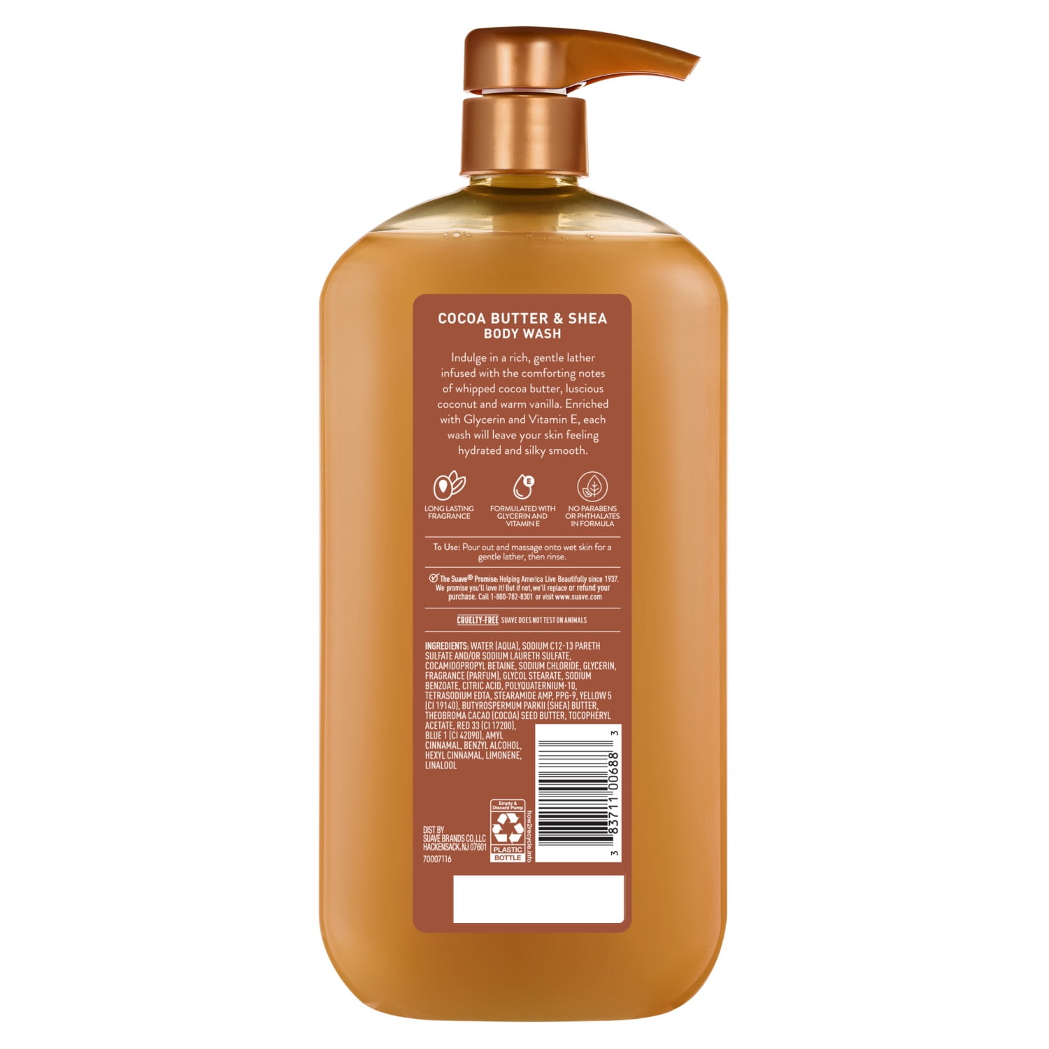 (2 pack) Suave Cocoa Butter + Shea Moisturizing Body Wash with Glycerin & Vitamin E, 30 FL OZ Pump