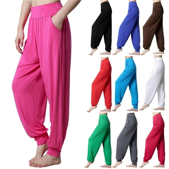 Elainilye Fashion Jogging Pants for Women Loose Modal Fitness Pants Casual Yoga Gym Pants Dance Pants,Black