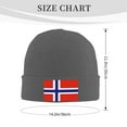 thumbnail image 4 of Norwegian Flag Beanie Hat Knit Hat Skull Cap for Men Women Winter Hat Deep Heather, 4 of 6