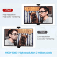thumbnail image 3 of Webcam 1080P HD Streaming Vidéo en Streaming, Conférence Numérique Web Camera HDR Video Mit Micro pour PC, Ordinateurs Portables et Bureau, 3 of 9