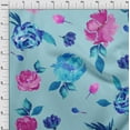 thumbnail image 3 of oneOone Organic Cotton Poplin Twill Fabric Flower & Leaves Watercolor Print Fabric By Yard 42 Inch Wide, 3 of 4