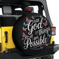 thumbnail image 2 of Lotusprinthandmade Butterfly Art With God All Things Are Possible Spare Tire Cover With Backup Camera Hole 6 Sizes (34 in.), 2 of 6