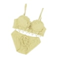 thumbnail image 2 of Conjunto de bragas de de encaje femeno push up acolchado Bragas forradas de Amarillo 70B Macarena sujetador push up de encaje para mujer, 2 of 6