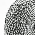 thumbnail image 4 of Gingham Check Yarn Dyed Pleated Decorative Pillow Off White/Black Single 14" Diameter, 4 of 9