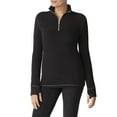 thumbnail image 7 of ClimateRight by Cuddl Duds Stretch Fleece Women's Long Sleeve Mock with Half Zip Base Layer Top, Sizes XS to 4X, 7 of 7