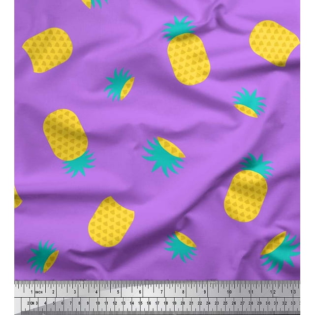 Tissu de Coton de Pomme Imprimé de Fruits de Pin par la Cour 56 Pouces de Large