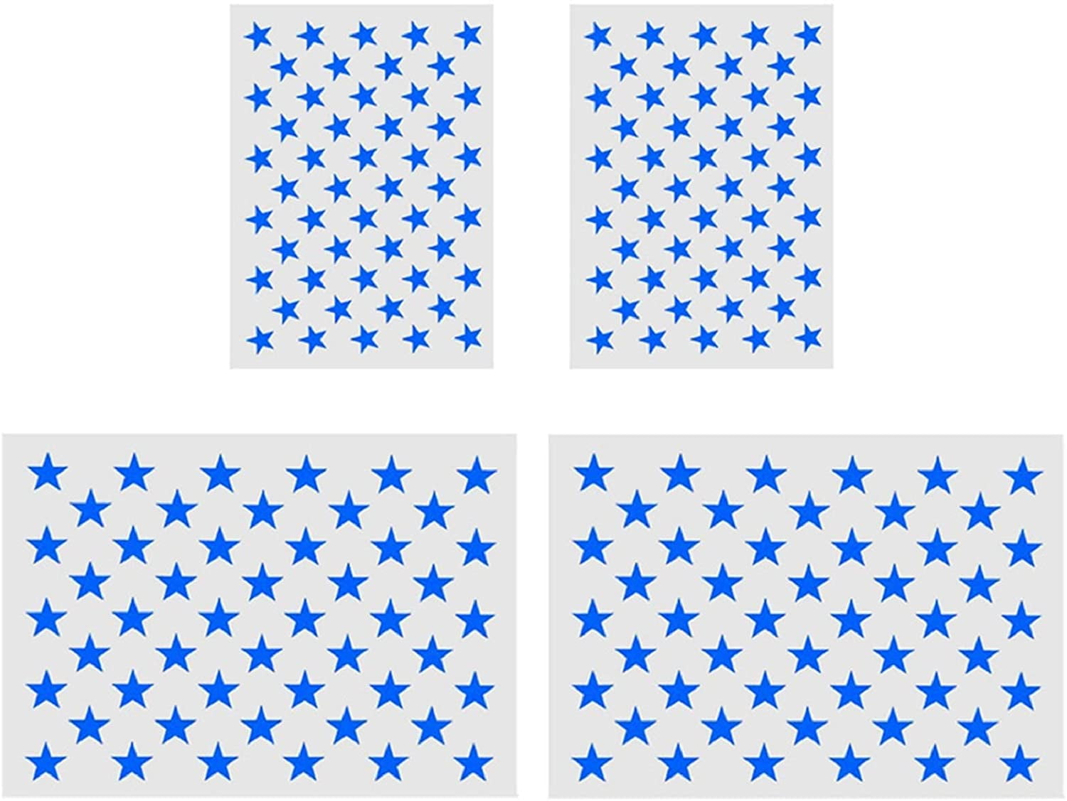 4 Pieces Star Stencil 50 Stars American Flag Template for Painting on Fabric,Airbrush,Wood,2 Large and 2 Medium Reusable Starfield Stencils 