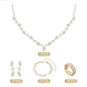 thumbnail image 4 of "Kit 4 Pz Joyería Juego De Collar Pulsera Pendientes Y Anillo Para Novia Mujer Lab.G Color Oro plata ", 4 of 5