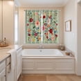 thumbnail image 3 of Sage Green Floral Kitchen Curtains 63 Inch Length, Spring Flowers Leaves Farmhouse Grommet Top Bedroom Living Room Curtains, Light Filtering Cafe Curtain Drapes 2 Panels Set 84''x63'', 3 of 9