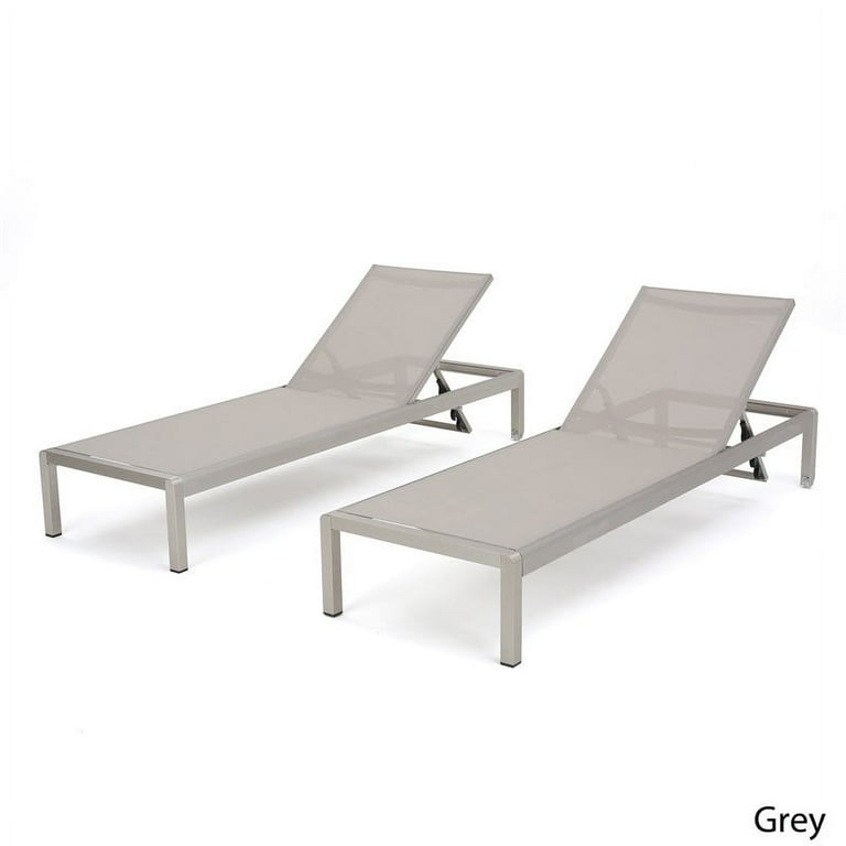 Noble House Cape Coral Outdoor Mesh Chaise Lounge Set of 4