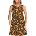 thumbnail image 1 of Balery Chrysanthemum turkey Vestidos de verano para mujer con estampado: vestido holgado sin mangas, vestido playero informal y cómodo para días calurosos., 1 of 7