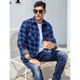 thumbnail image 2 of Puztloy Flannel Shirt Men Plaid Button Down Shirts Long Sleeve for Men Regular Fit Winter Business Work Dress Shirts with Pockets, 2 of 7