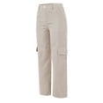 thumbnail image 7 of ZXLBBD Women's Elastic Waist Three Pocket Trousers Cargo Pants Casual Outdoor Comfort Daily Wear, 7 of 7