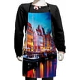 thumbnail image 1 of Colorful Kids Apron, Old Nyhavn Pier and Traditional Buildings at City of Copenhagen Denmark, Boys Girls Apron Bib with Adjustable Ties for Cooking Baking Painting, Sky Blue Multicolor, by Ambesonne, 1 of 2