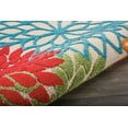 thumbnail image 4 of Nourison Tropical Oasis Indoor/Outdoor Modern Floral Green 4' x ROUND Area Rug, (4' Round), 4 of 5